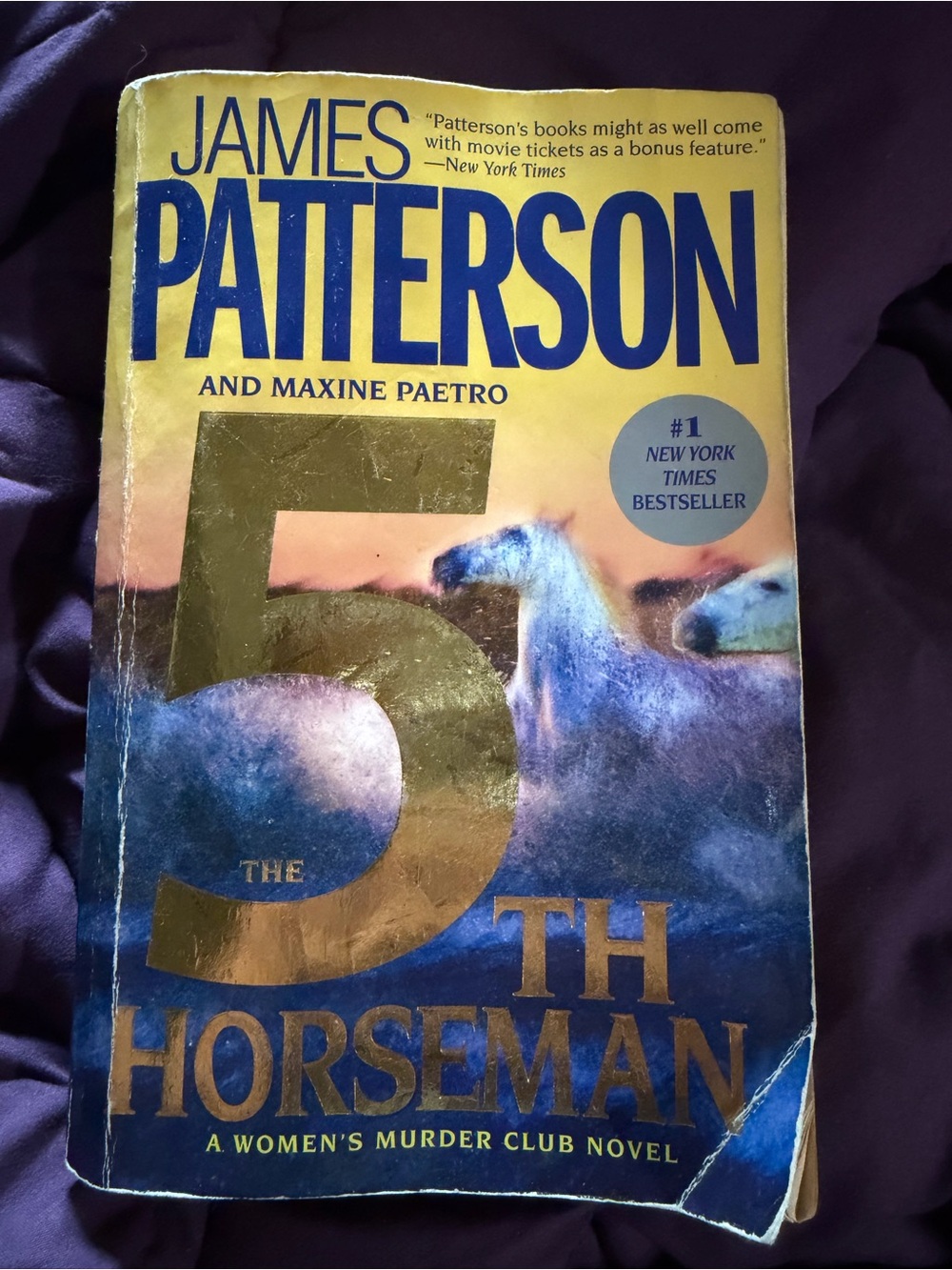 James Patterson "The 5th Horseman" Paperback Novel - Yellow & Blue Cover